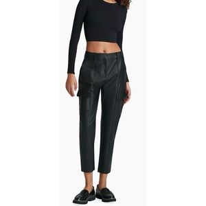 Commando Faux Leather Crop Cargo Black Trouser Size Small New With Tags